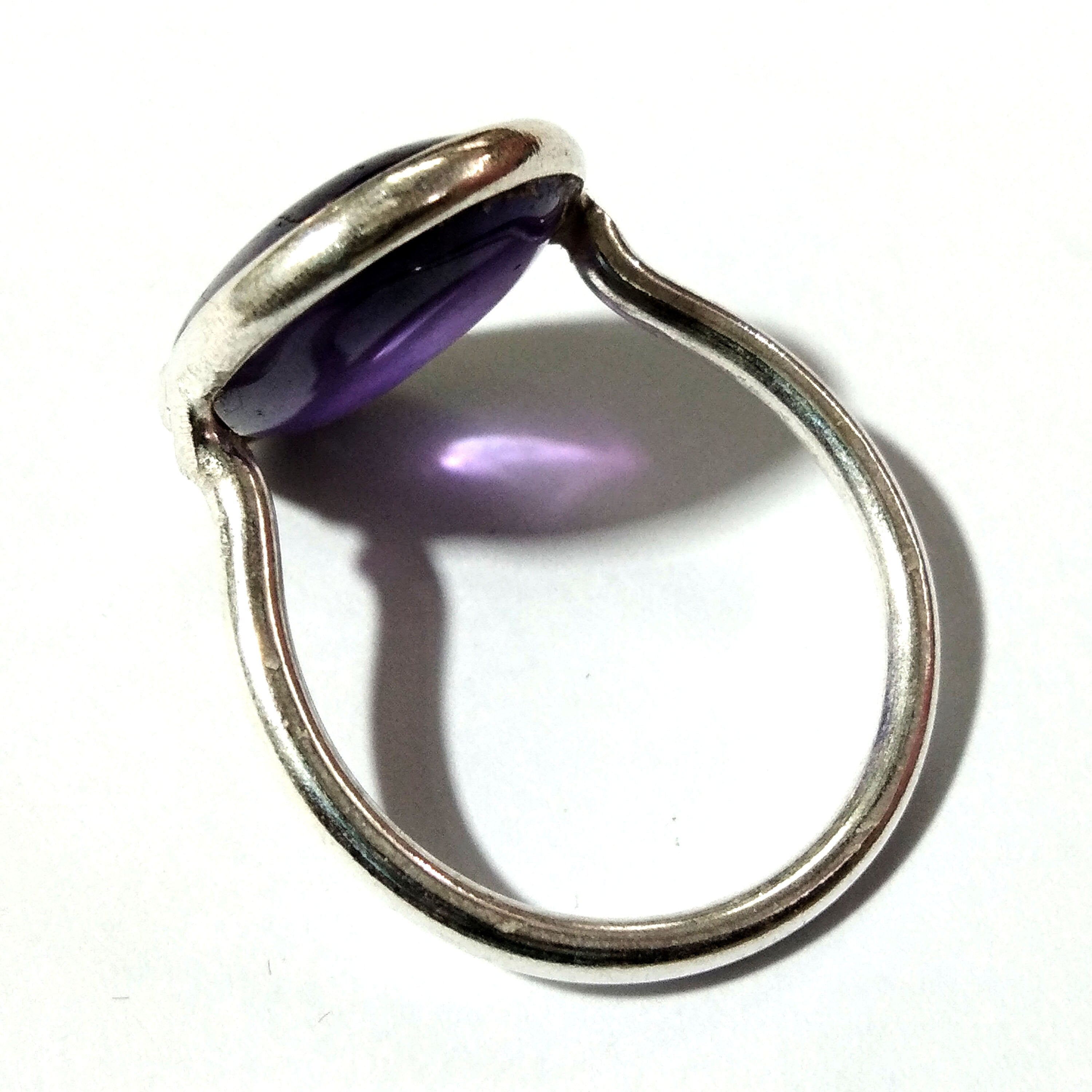 Natural Amethyst Slice Gemstone Ring, 925 Solid Starling Silver Ring, Handmade Ring, Nice Color Purple Amethyst Ring, Gift Wedding Ring
